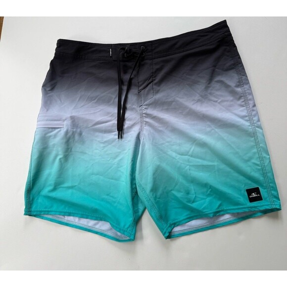 O'neill Hyperfreak Board Shorts Size 36, 7”inseam Zip Pocket Ombre Blues - Picture 1 of 11